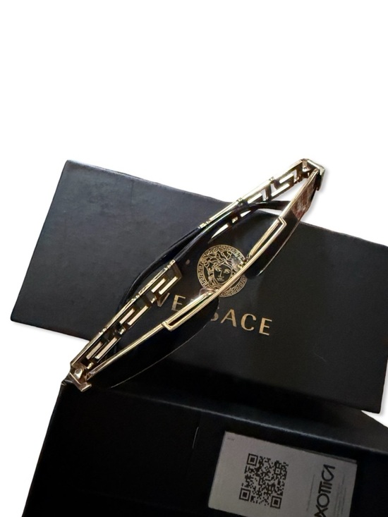 Versace Unisex Greca 61mm Navigator Sunglasses Black with Case Revolve $385 NEW main image 7